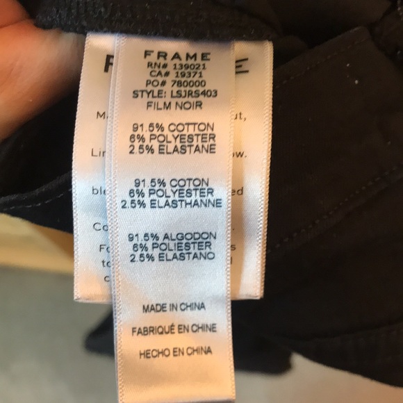 Frame Le Skinny Jeanne Raw Stagger Film Noir Size 24 - Picture 8 of 9